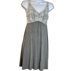 Y2K Babydoll Slip‎ Dress Size Medium Lace Coquette Chemise Empire Waist Coquette